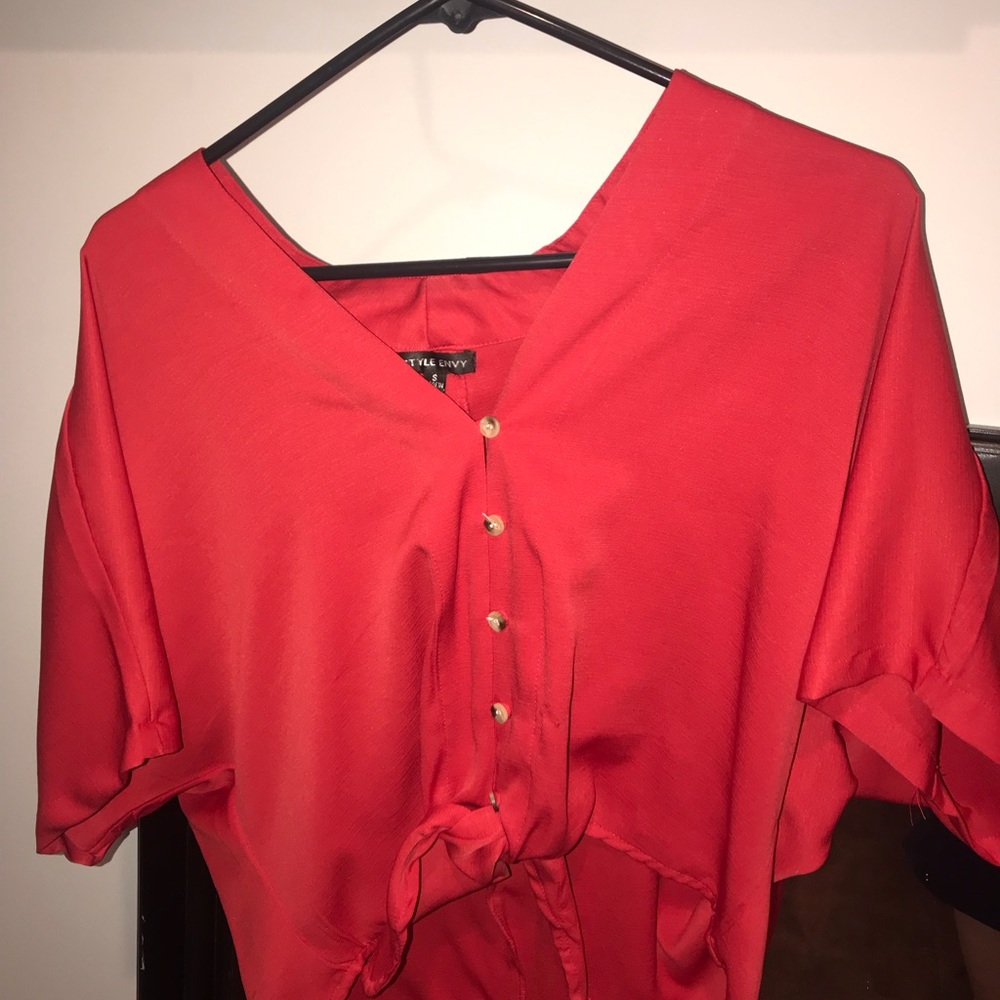 Style Envy Silk Button Down Crop Top, Style Envy